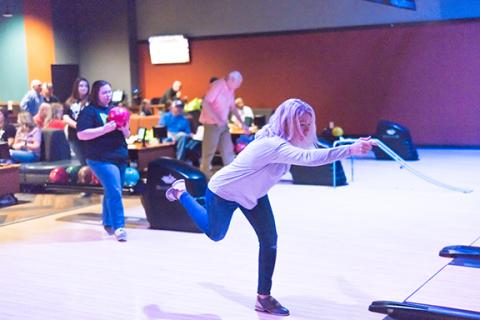 Sam Jokich/Staff Correspondent The action was fast, but not too furious, during the bowling for Big Brothers & Big Sisters fundraiser on March 26 at the Multi-Tainment Center that’s part of Harrah’s Cherokee Valley River Casino & Hotel in Murphy.