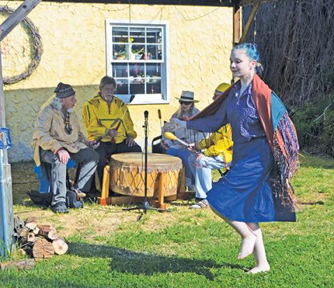 Abigail Hickman/Staff Correspondent Chief Ayo’s daughter, Sky Harmon, danced The Fancy Shawl Dance on Earth Day.