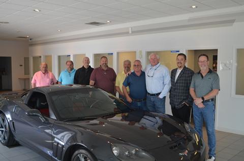 Abigail Hickman/Staff Correspondent The old/new team at Valley River Chevrolet (from left): J.R. Carroll, Ray Loudermilk, Dave Mason, Ronnie King, Eldridge Bateman, Andrew Gay, Bryan Tiller, Adam Crane and Jon Fullerton.