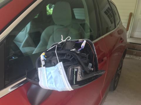 Nancy Helms did her best to secure it after an oncoming truck hit her vehicle’s side mirror at full speed on Joe Brown Highway.