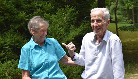 Alice Chastain and Gene Hughes today after being apart for 66 years.