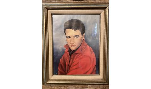 This painting of Elvis Presley by artist June Kelly was done in 1964 is from the movie “Roustabout.” 