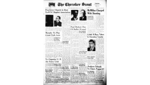 This is the front page of the Aug. 14, 1952, edition of the Cherokee Scout, which was 70 years ago this week.