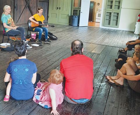 Anngee Quinones-Belian/Staff Correspondent  Children and parents enjoyed the music and dance class offered by Olive’s Porch. 