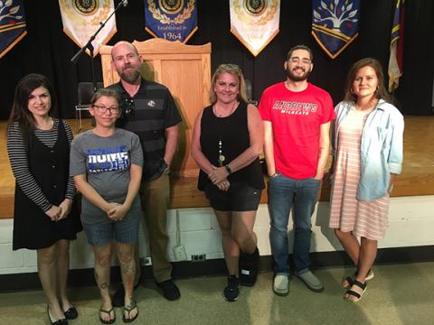 Visual arts teachers for Cherokee County Schools include (from left) Cicely Cable, Cristen Clounts, Brandon Clonts, Sandy Faggard, Paris Annas and Talon Stiles.