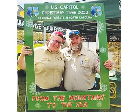 U.S. Capitol Christmas Tree Facebook Officials from the U.S. Forest Service and N.C. Forest Service prepare for the U.S. Capitol Christmas Tree’s “Mountains to Sea” tour at the N.C. Mountain State Fair last month.
