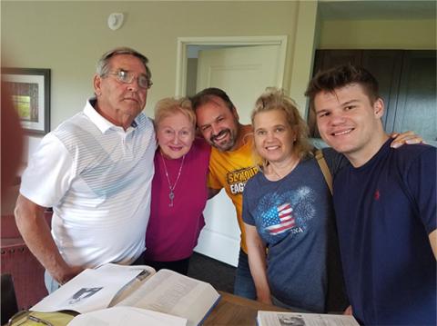 Wayne Kephart, Rebecca (Beau) Allen Hudgins, Rolf Grassler, Rita Grassler and Andreas Grassler (from left).