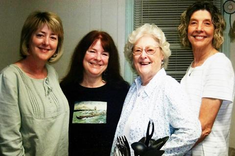 Of the four people in this photo, only my sweet Aunt Gail (far left) still makes her home in this world. From right are my Mom, Grandma and Aunt Patty.