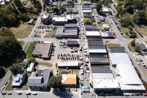 An aerial view of Andrews during the 2022 Oktoberfest. Starting in 2023, all Andrews Chamber of Commerce events will provide free internet access to attendees. 