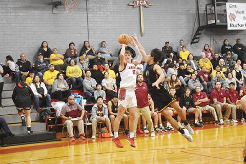 Justin Fitzgerald/sports@cherokeescout.com Andrews Ty Clark rises for a jump shot during the Wildcats’ 59-47 win over Cherokee on Friday night.