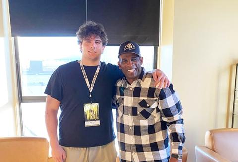 Murphy alum and former Florida offensive lineman Yousef Mugharbil (left) is transferring to the University of Colorado, which is now run by head coach Deion Sanders.