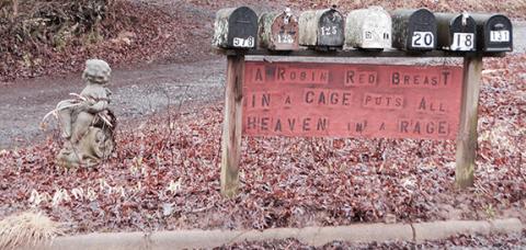 Abigail Blythe Batton/Staff Correspondent Sign posted at the bottom of the Cherokee County Sheriff’s Office driveway in Murphy.