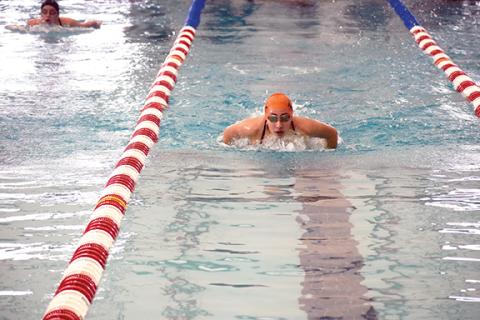Justin Fitzgerald/ sports@cherokeescout.com Tri-County Early College junior Ariana Rivas competed in both the 50-yard freestyle and 100-yard butterfly at the N.C. High School Athletic Association 1A/2A state championships in Cary on Thursday.