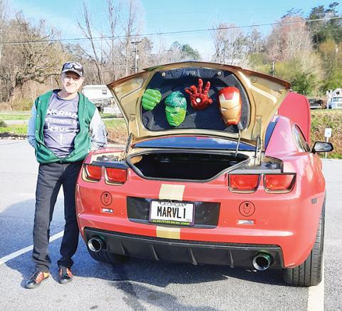 Anngee Quinones-Belian/Staff Correspondent  Brent Key is proud of his Marvel-adorned 2010 Camaro Rally Sport. 