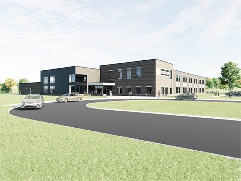 Cherokee County’s Schools of Innovation & Technology, as designed by LS3P Architects, is going up in Peachtree.