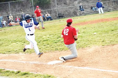 Justin Fitzgerald/sports@cherokeescout.com Hiwassee Dam baseball and softball both opened their seasons Tuesday, with the Eagles traveling to Towns County, Ga., and the Lady Eagles to Franklin.