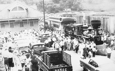 The General locomotive and car at the L&N Depot when Murphy was one of the stops in the locomotive’s remembrance tour for the 100th anniversary of the Civil War.
