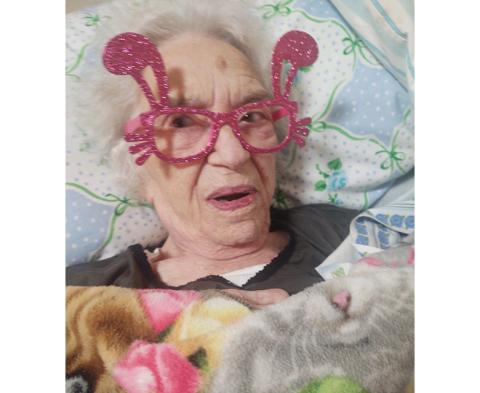 Cynthia Pinkerton/Contributing Photographer Katherine Brown-Wells enjoys making others laugh, even at 102 years of age.