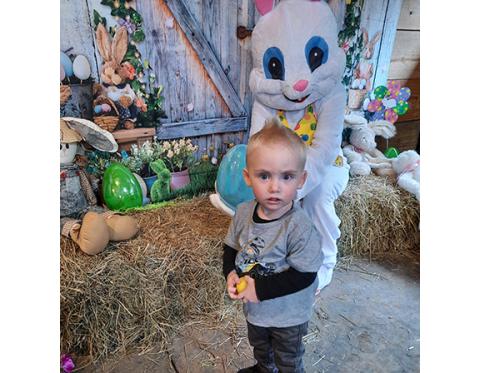 Anngee Quinones-Belian/ Staff Correspondent  Laker Young, almost 2, was busy scooping up as many eggs as he could during High Lonesome Therapeutic Equestrian Center’s first Easter event on April 8 in Unaka. 