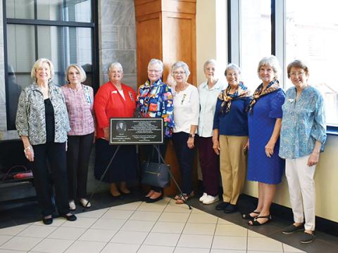 Bill Belian/Contributing Photographer  Members of Daughters of the American Revolution held a plaque dedication ceremony at the Cherokee County Courthouse on May 10 to honor Archibald D. Murphey, for whom their chapter is named.