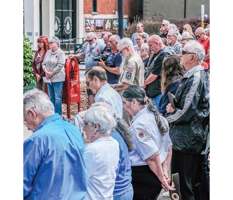 Sam Jokich/Staff Correspondent Fallen U.S. military members were respectfully, and prayerfully, honored on May 29 during the Memorial Day ceremony at the veterans memorials in downtown Murphy.