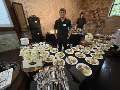 Randy Foster/editor@cherokeescout.com Staff at Legends Steakhouse put out full plates as samples during Forks & Corks in Murphy on June 1.