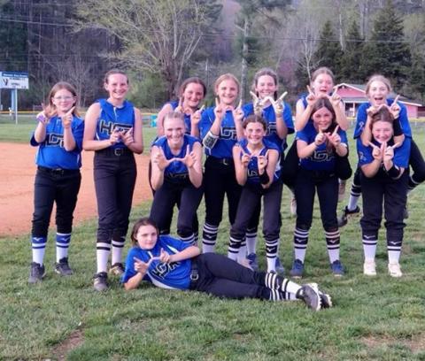 The Hiwassee Dam/Ranger Middle School softball team were the runners up in the Smoky Mountain Conference this year. Members of the team are (front row) Bentley Shelby; (middle row, from left) Sierra Brendle, Abby Harris, Emma Hensley, Ryleigh Harris, Josey Ware and Bella Davenport; (back row, from left) Sophia Gibson, Adysonn Wooten, Avery McNabb, Leah Taylor and Anna Raper.
