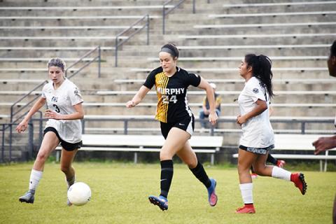 Justin Fitzgerald/sports@cherokeescout.com Murphy junior Lailee Holloway was named Smoky Mountain Conference Player of the Year after scoring 23 goals for the Lady Bulldogs this spring.