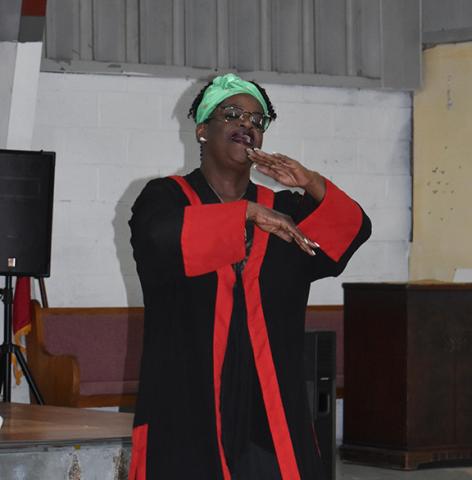  Bill Belian/Contributing Photographer  Mary Brown-Wilson performed a spirit-led dance at the Texana Community Center on June 19 to celebrate Juneteenth.