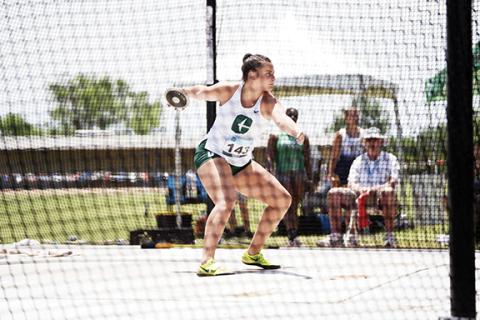Photos by Ozzie Hernandez/UNC-Charlotte Athletics Below: Now competing at UNC-Charlotte, Murphy alum Sarah Pullium won the discus throw at this year’s Conference USA Championships on May 13, breaking the 49ers’ school record in the process. Above: Pullium would later compete and show her form at the NCAA East Regional Preliminaries in Jacksonville on May 27.