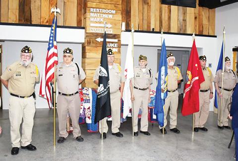 Photos by Anngee Quinones-Belian/Staff Correspondent  The Honor Guard with American Legion Post 96 in Murphy presented the colors on June 12 at Shepherd of the Mountains Church during a luncheon to honor the service of local veterans.