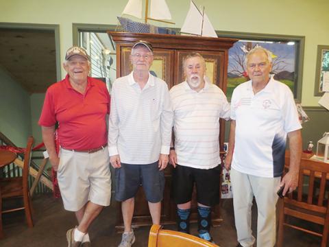 Pictured (from left) are Chatuge Shores Men’s Golf League President Jerry Couse, Richard Purdy, Frank Geddings and Richard Woodruff.