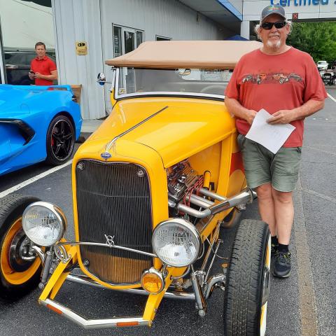 A 1932 Ford Roadster owned by Brad Millican drew admiration from onlookers at Valley River Chevrolet. 