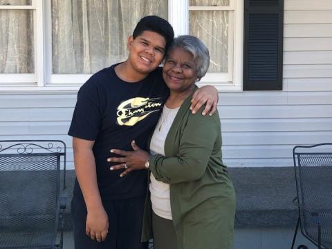 Brenda Blount spends the day with her grandson Roman Blount after church.