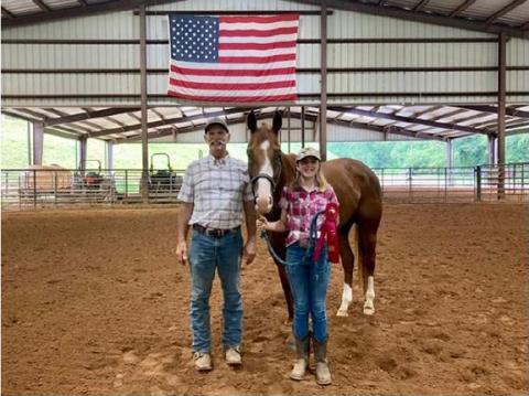 From right are Eliza Meiners, Money Won and Dennis Loudermilk.