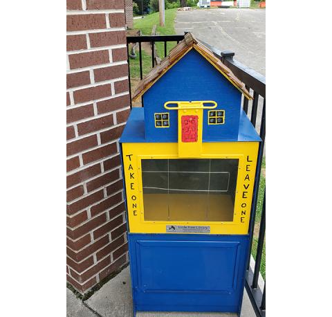 Nancy Frahmann/Contributing Photographer This box on the front porch of the Andrews Public Library on Main Street is part of Little Free Library. The concept is take a book, leave a book; it can be used anytime, but especially when the library is closed. Books are for all ages, from kids to novels. The box, which used to hold newspapers, was happily donated by the Cherokee Scout and given new life thanks to the work of Jack Frahmann of Andrews and his grandchildren.