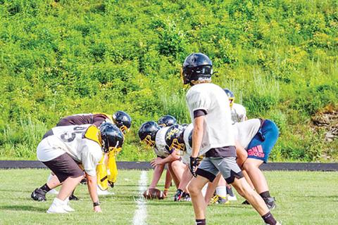 Sam Jokich/Staff Correspondent The Murphy Bulldogs football team was back at it last week during the first week of official practice.