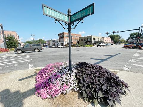 Photos by Randy Foster/editor@cherokeescout.com The primary intersection in downtown Murphy will be transformed into a roundabout within a year or so if current plans are carried out.