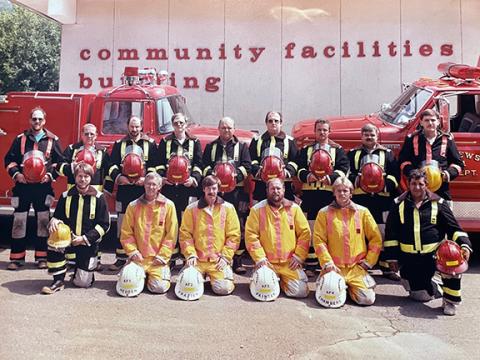 Members of the Andrews Volunteer Fire Department in 1988 shown are Jake Buchanan, Wendell Hedden (Chief), Ray Frazier (Assistant Chief), Tony Painter (First Captain), Gary Chambers (Captain), Bill Stiles (front row from left), Richard Mathis, Jack McGuire, Ed Holloway (Sergeant), Paul Owens, Bob Hogsed, Al Kilpatrick (First Lieutenant), Jamie Pack (Lieutenant), Jerry Trull and Bill Bateman (Secretary/Treasurer).  