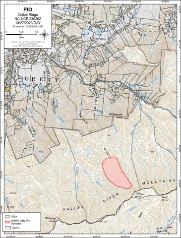 Fire map from U.S. Forest Service