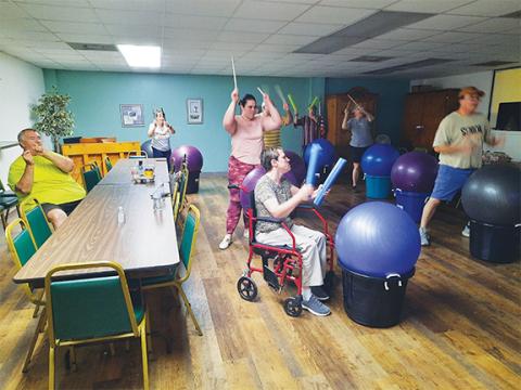 Anngee Quinones-Belian/Staff Correspondent  A new Drumfit class for seniors at Penland Senior Center in downtown Murphy is available three times a week. 