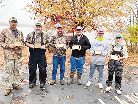 The Andrews wrestling team held a benefit fishing tournament on Nov. 11. First place went to Ethan Sutton and Robbie Barter, second place to Benny and Bronson Kirby, and third place to Mitch Kirby and Tony Lands. The biggest fish was caught by Bronson. The tournament, which raised $851 for the wrestling team, was organized by Michael Carter, with plaques and prizes provided by Greg Boehm and Team Industries in Marble. Rex Cable is the team’s coach.