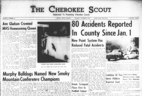 This is the front page of the Nov. 5, 1959, edition of the Cherokee Scout, which was 64 years ago this week.