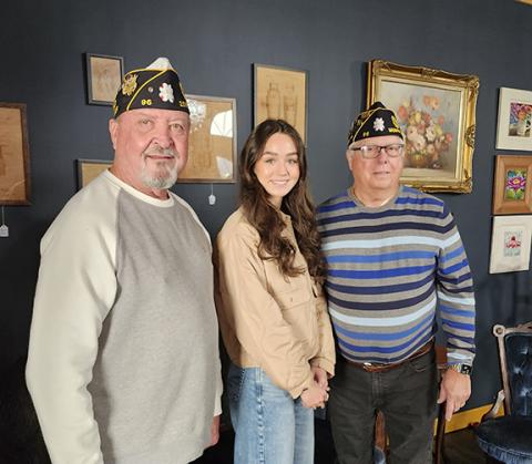 Cherokee County student Sydney Payne has been awarded the American Legion’s prestigious Colin Furr Nursing Scholarship, which is worth $1,000. From left are J.D. Baker, American Legion District 25 commander; Payne, recipient of the award; and Bob Strawhecker, commander of American Legion Post 96 in Murphy.