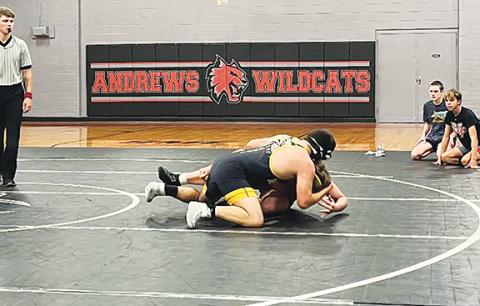 The Murphy wrestling team went on the road to defeat Cherokee County rival Andrews 48-18 on Dec. 12.