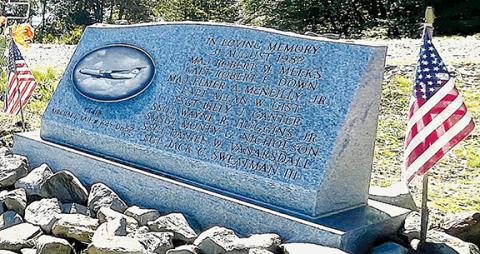 Randy Foster/editor@cherokeescout.com A memorial – with the names of those lost engraved into the stone – was placed on private land about 6 miles east of the 1982 crash site of a U.S. Air Force C-141B cargo jet. A new bill would relocate the memorial closer to the site of the crash, which is off of the Cherohala Skyway.