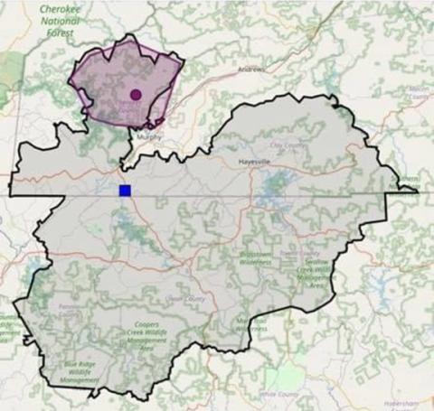 Randy Foster/editor@cherokeescout.com Blue Ridge Mountain EMC posted this outage map at the time of the Dec. 1 power  outage.