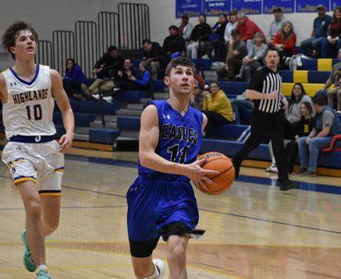 April McNabb/Contributing Photographer Kyle Taylor of Hiwassee Dam drives to the basket during the Feb. 6 game against Highlands.