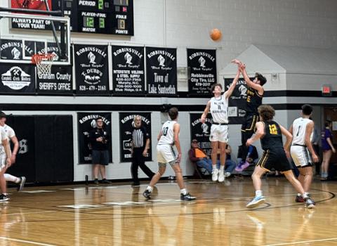 J.R. Carroll/Staff Correspondent Kylie Donaldson goes up for points for Andrews.