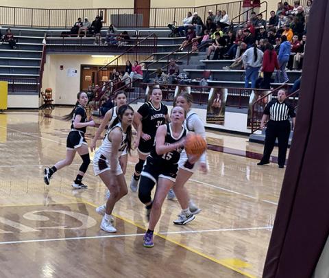 Jeff Tatham/Contributing Photographer Hannah Talkington goes for shot in the Smoky Mountain Conference Tournament on Feb. 13.